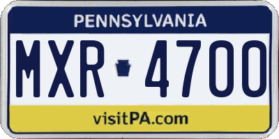 PA license plate MXR4700