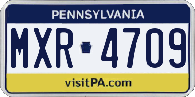 PA license plate MXR4709