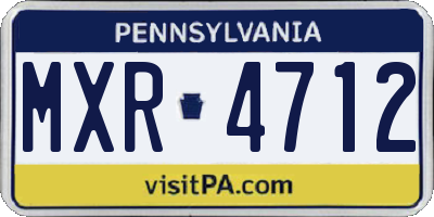 PA license plate MXR4712