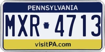 PA license plate MXR4713