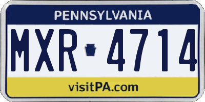 PA license plate MXR4714