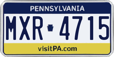 PA license plate MXR4715