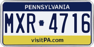 PA license plate MXR4716