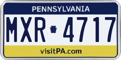 PA license plate MXR4717