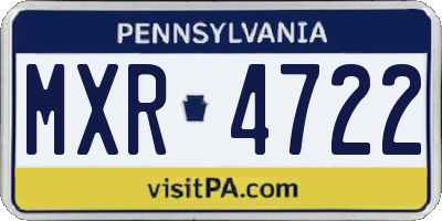 PA license plate MXR4722