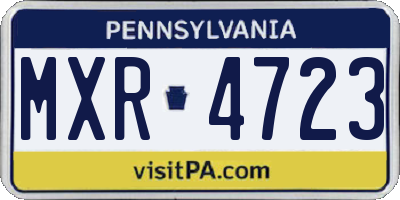 PA license plate MXR4723