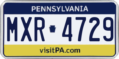 PA license plate MXR4729