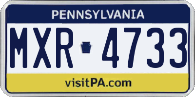 PA license plate MXR4733