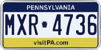 PA license plate MXR4736