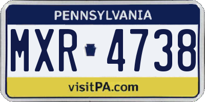 PA license plate MXR4738