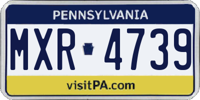 PA license plate MXR4739