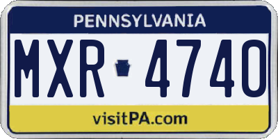 PA license plate MXR4740