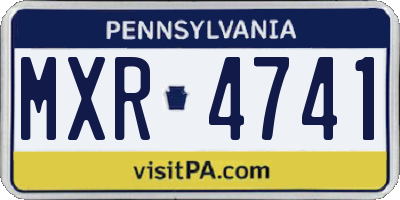 PA license plate MXR4741