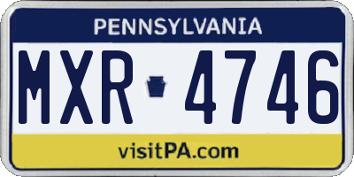 PA license plate MXR4746