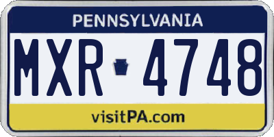PA license plate MXR4748
