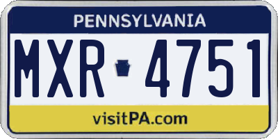 PA license plate MXR4751