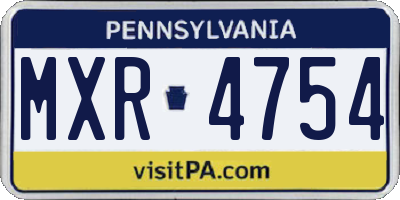 PA license plate MXR4754
