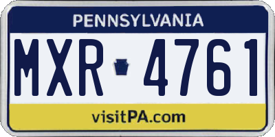 PA license plate MXR4761