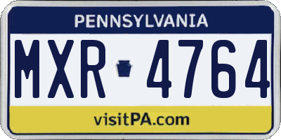 PA license plate MXR4764