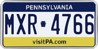 PA license plate MXR4766