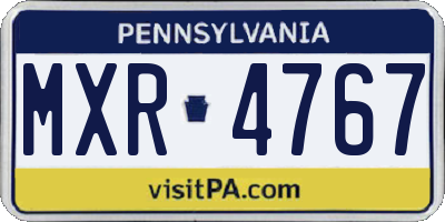 PA license plate MXR4767