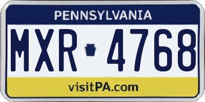PA license plate MXR4768