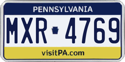 PA license plate MXR4769