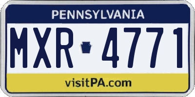 PA license plate MXR4771