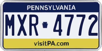 PA license plate MXR4772