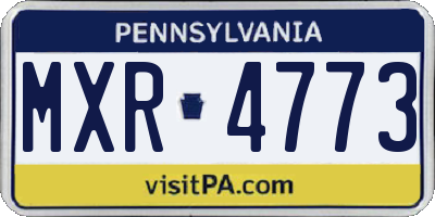 PA license plate MXR4773