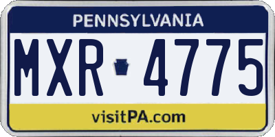 PA license plate MXR4775