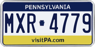 PA license plate MXR4779