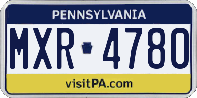PA license plate MXR4780