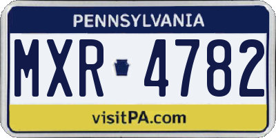 PA license plate MXR4782