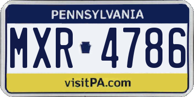 PA license plate MXR4786