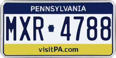 PA license plate MXR4788