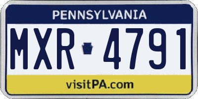 PA license plate MXR4791