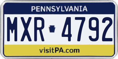 PA license plate MXR4792