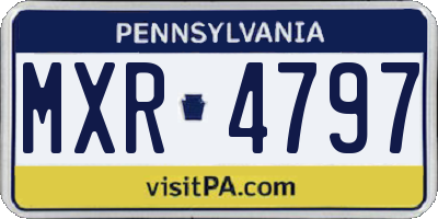 PA license plate MXR4797