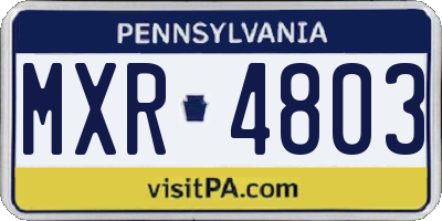 PA license plate MXR4803