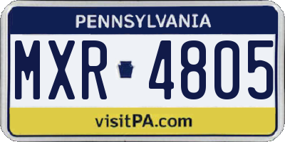 PA license plate MXR4805