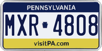 PA license plate MXR4808