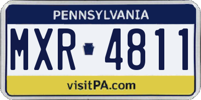 PA license plate MXR4811