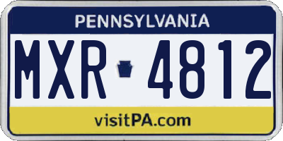 PA license plate MXR4812