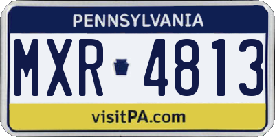 PA license plate MXR4813