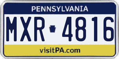 PA license plate MXR4816
