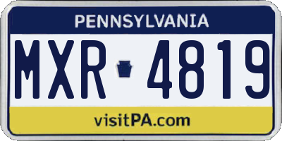 PA license plate MXR4819