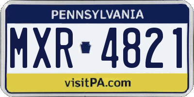 PA license plate MXR4821