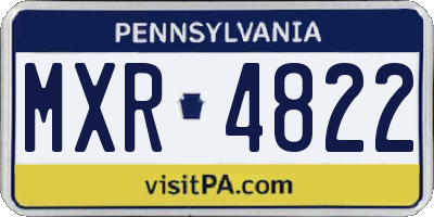 PA license plate MXR4822