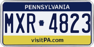 PA license plate MXR4823